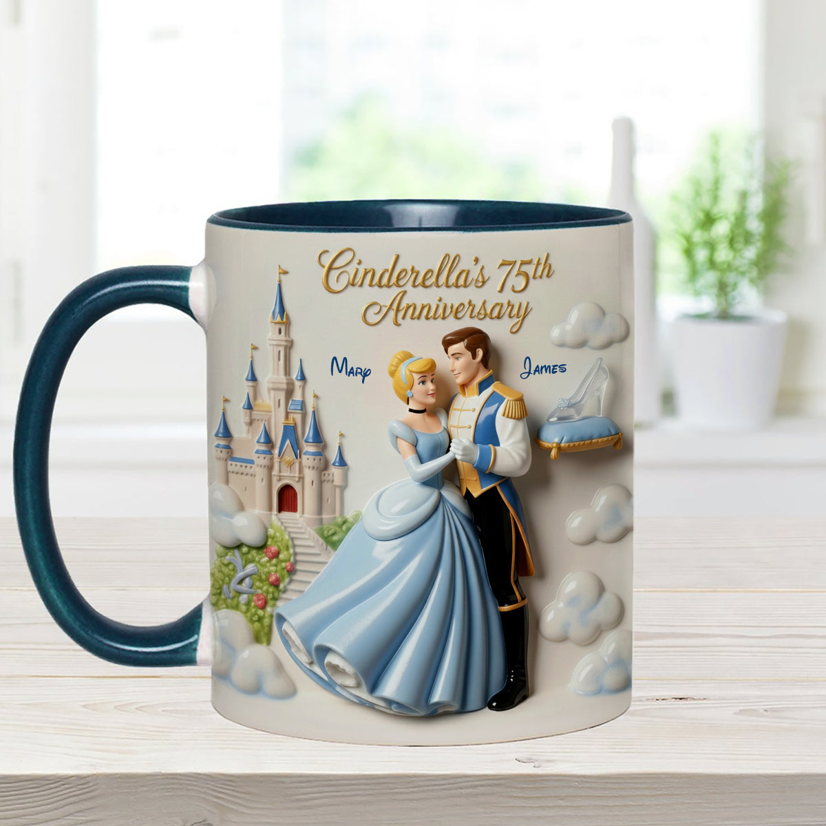 Cinderela Princess - Personalized Couple Set Accent Mug with Acrylic Stirrers