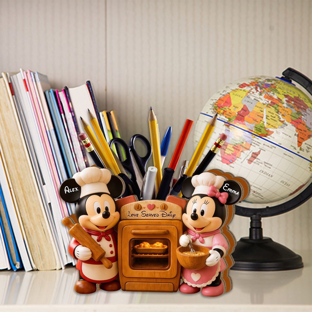 Cartoon Mouse - Personalized Baking Wooden Desk Organizer