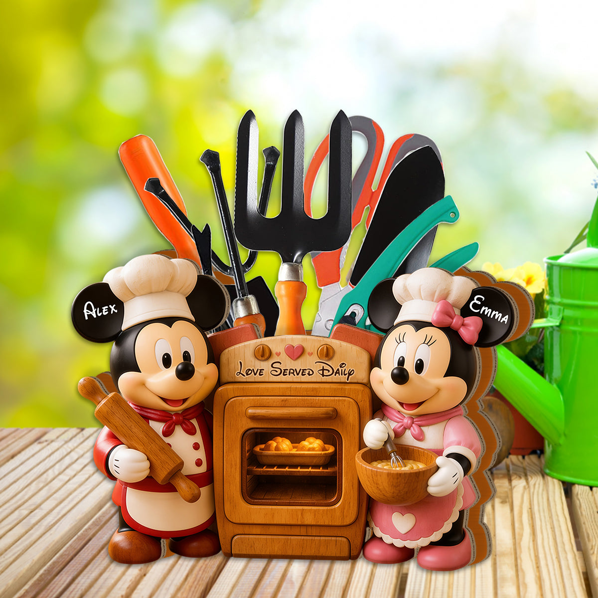 Cartoon Mouse - Personalized Baking Wooden Desk Organizer
