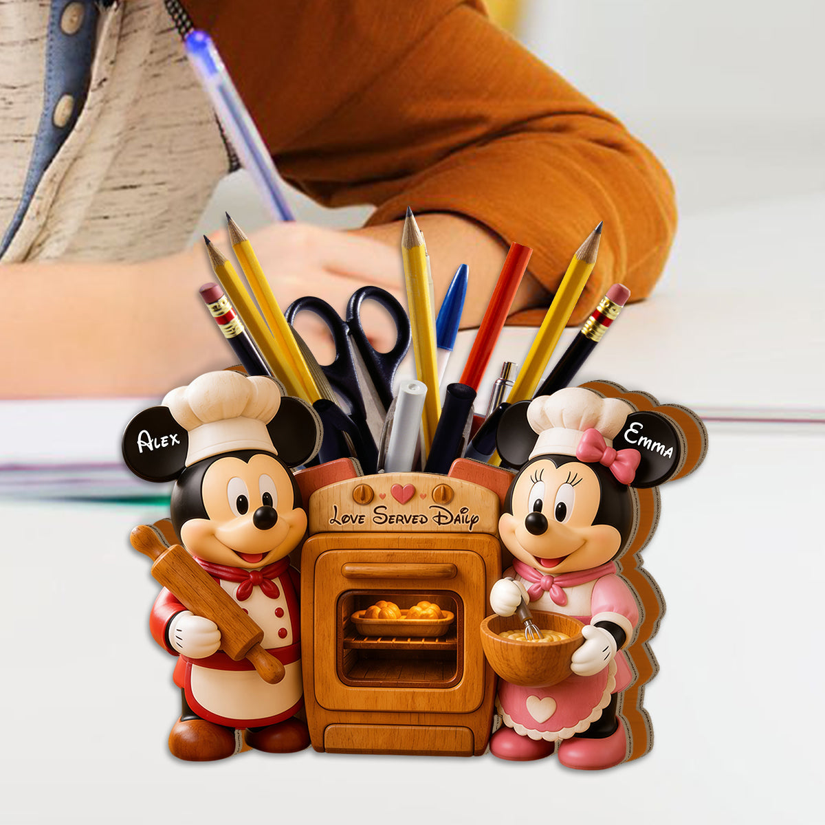 Cartoon Mouse - Personalized Baking Wooden Desk Organizer