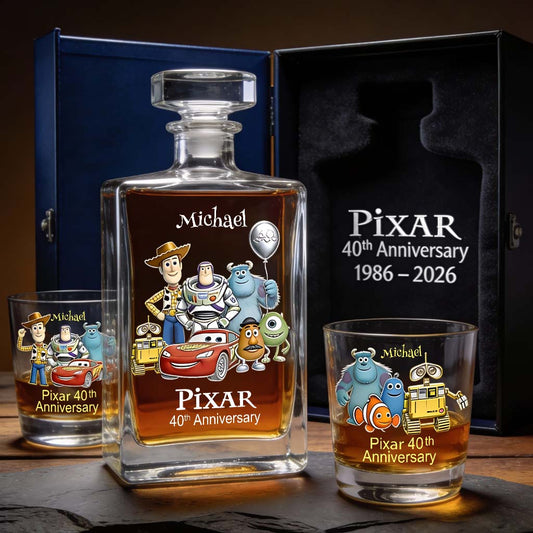 40th Anniversary - Personalized Animation Movie Whiskey Decanter Set