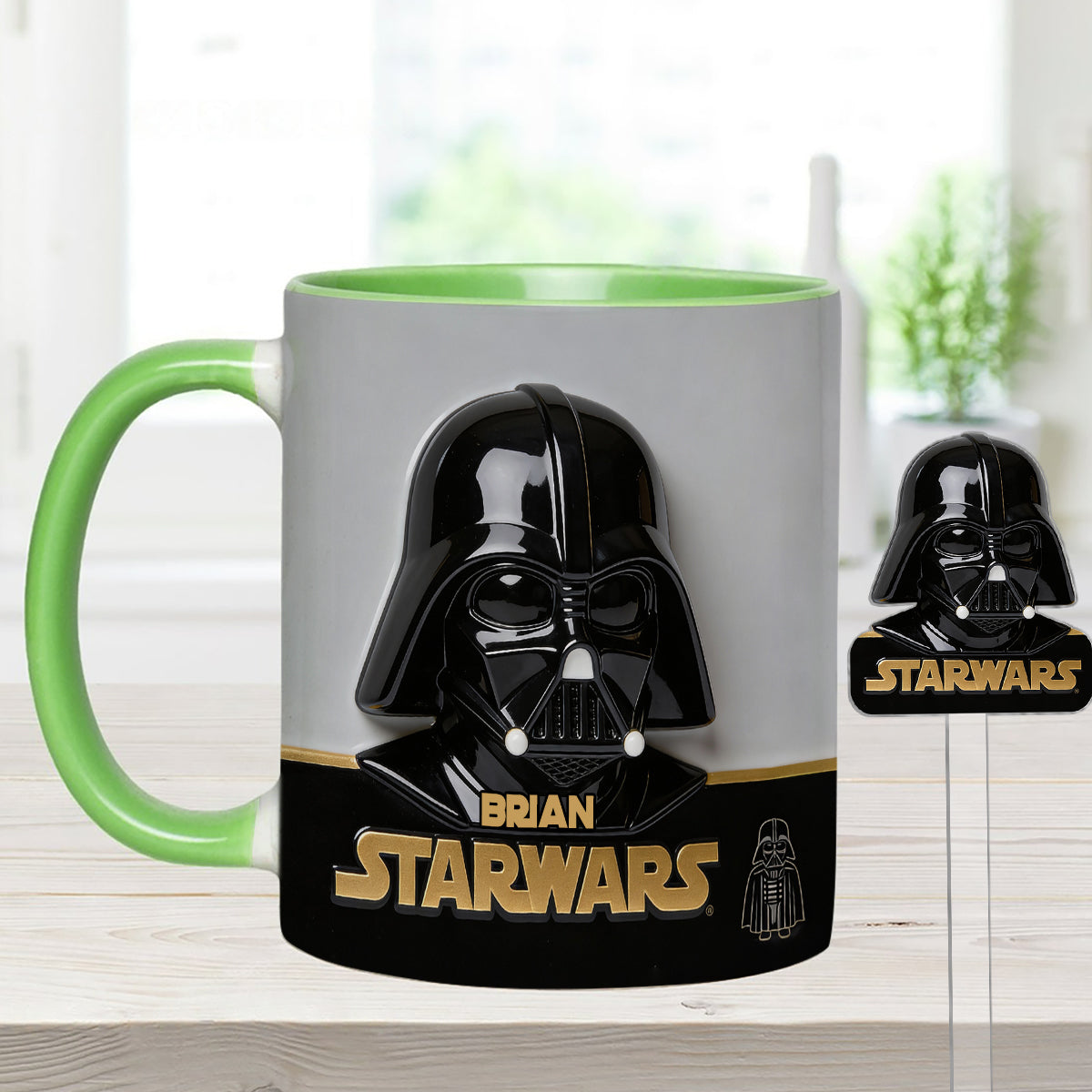 Join The Dark Side - Personalized The Force Set Accent Mug with Acrylic Stirrers