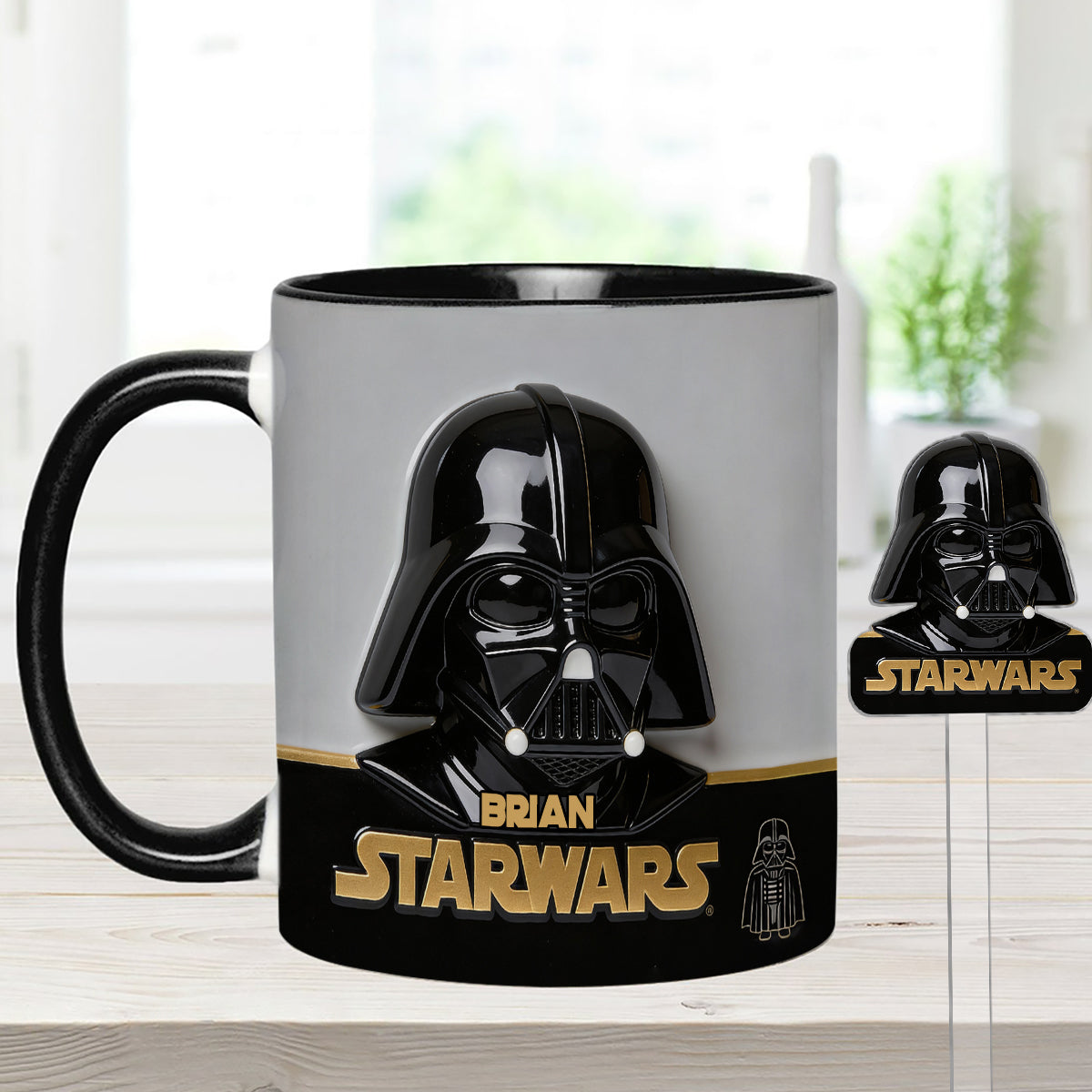 Join The Dark Side - Personalized The Force Set Accent Mug with Acrylic Stirrers
