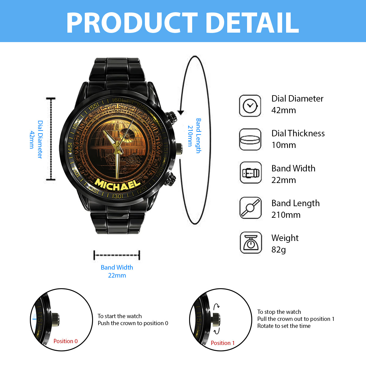 Orbital Time - Sentinel of the Stars - Personalized The Force Hand Watch