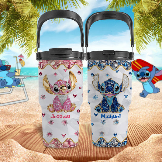 Ohana Means Family - Personalized Ohana Tumbler With Grip Handle