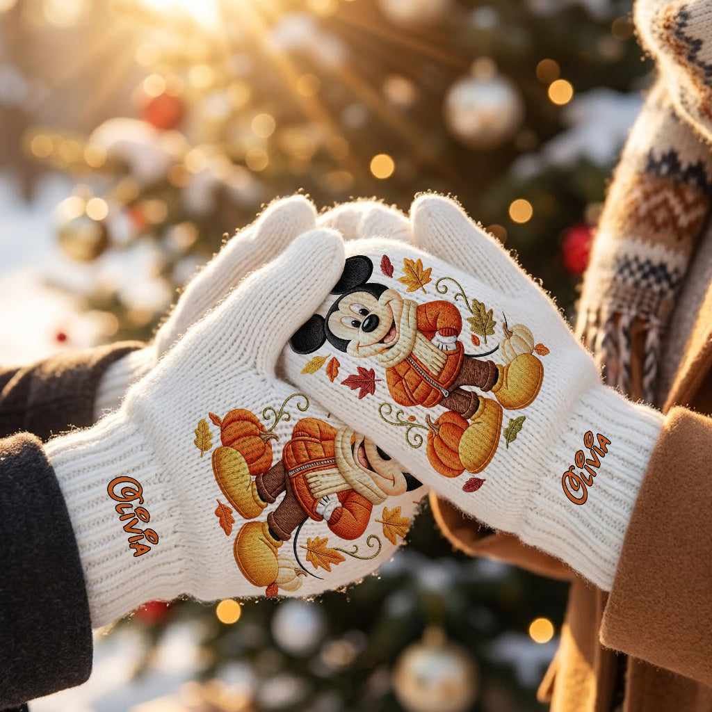 Magical Autumn - Personalized Mouse Knitted Mittens