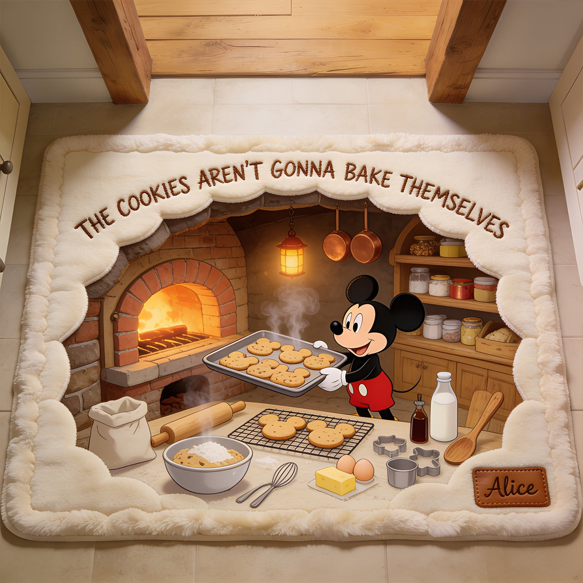 Someone's Always Helping - Personalized Mouse Non-Slip Tufted Rug