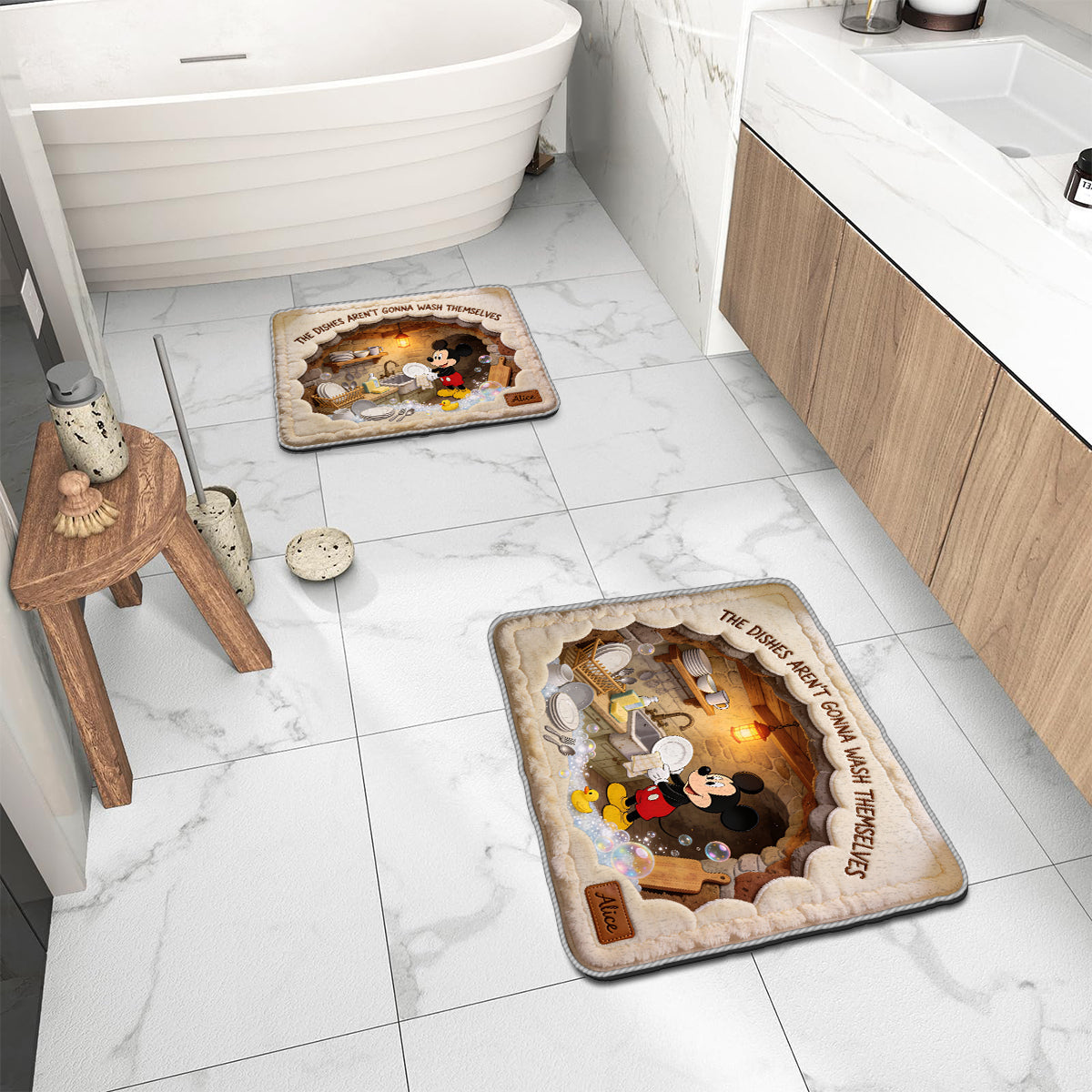 Someone's Always Helping - Personalized Mouse Non-Slip Tufted Rug