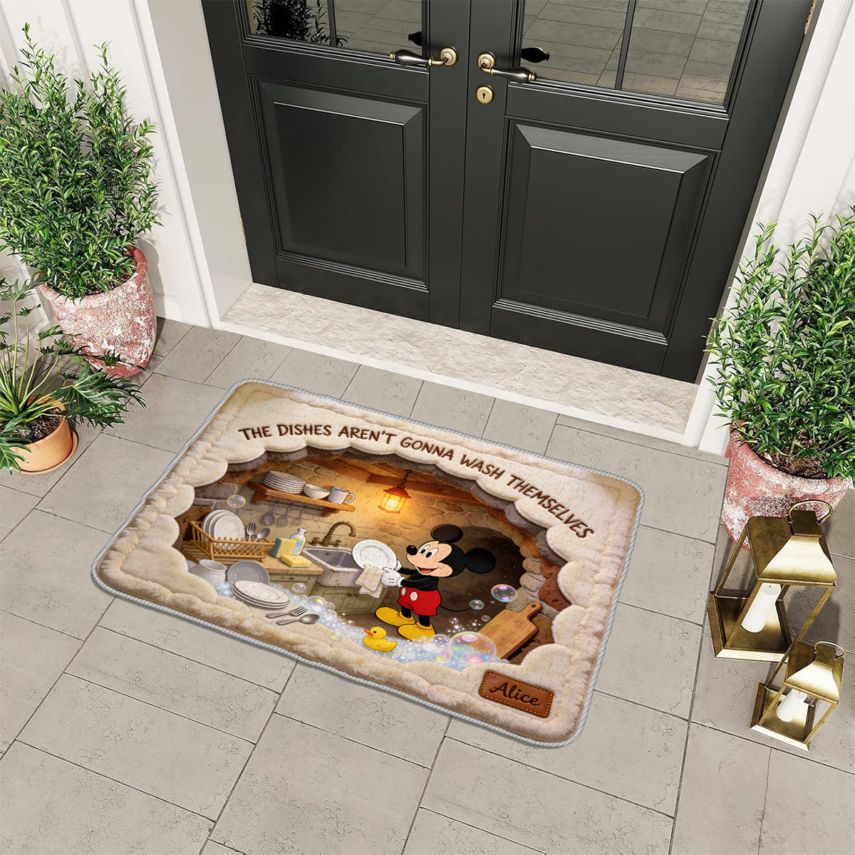 Someone's Always Helping - Personalized Mouse Non-Slip Tufted Rug