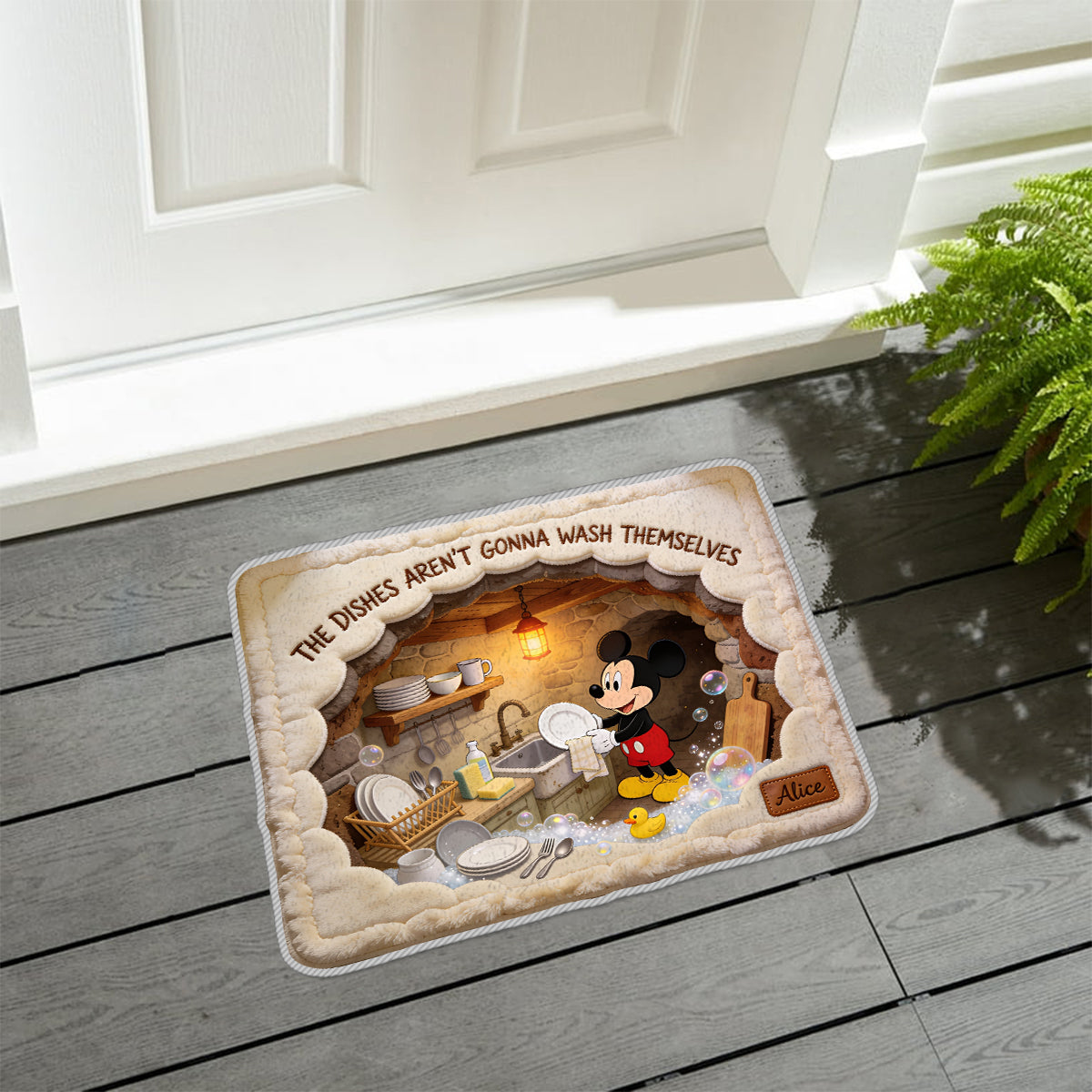Someone's Always Helping - Personalized Mouse Non-Slip Tufted Rug
