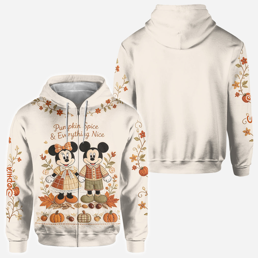 Cartoon Mouse Autumn Vibes - Personalized Mouse All Over Shirt