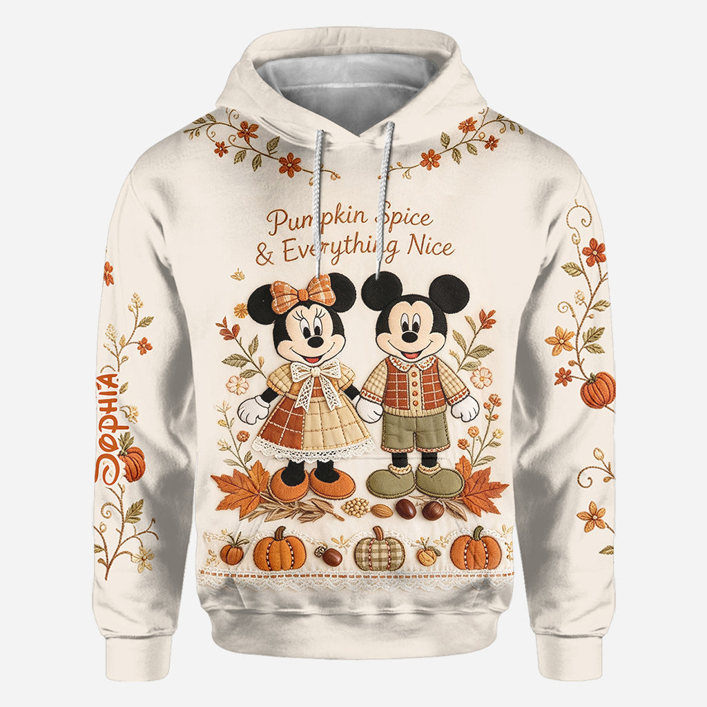 Cartoon Mouse Autumn Vibes - Personalized Mouse All Over Shirt