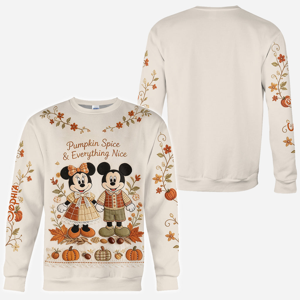 Cartoon Mouse Autumn Vibes - Personalized Mouse All Over Shirt