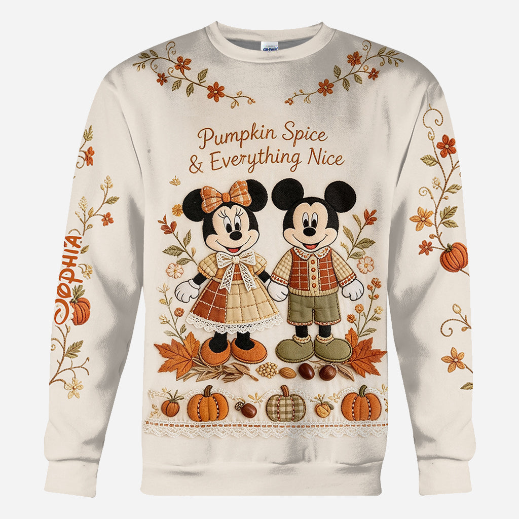 Cartoon Mouse Autumn Vibes - Personalized Mouse All Over Shirt