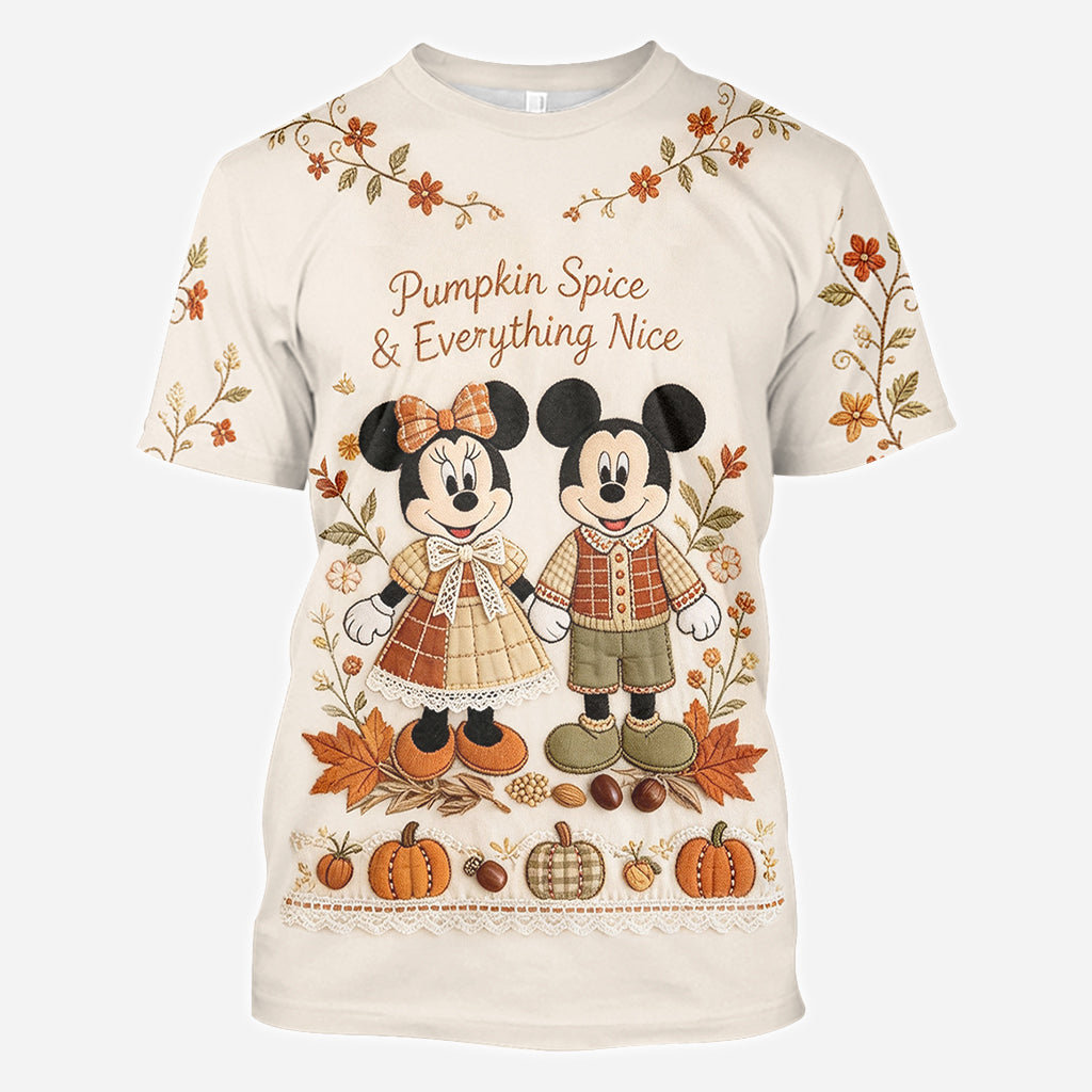 Cartoon Mouse Autumn Vibes - Personalized Mouse All Over Shirt