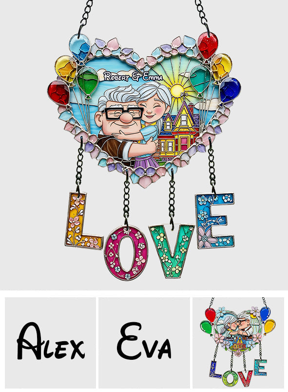 You're My Greatest Adventure - Personalized Mouse Window Hanging Suncatcher With Charms