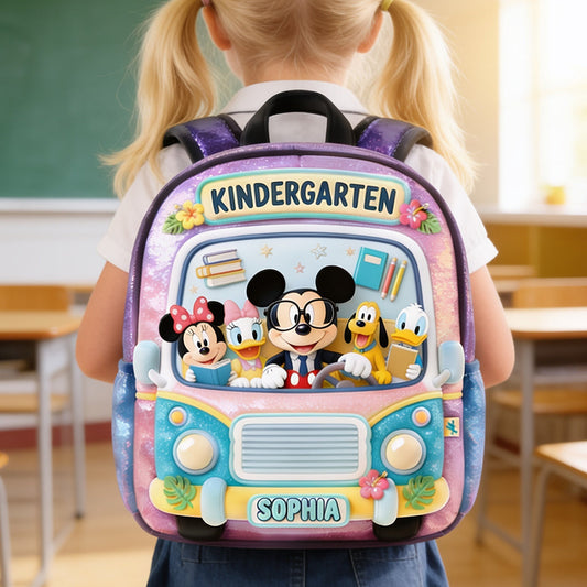 Back To School Gift - Personalized Kid Changeable Leather Patch Backpack