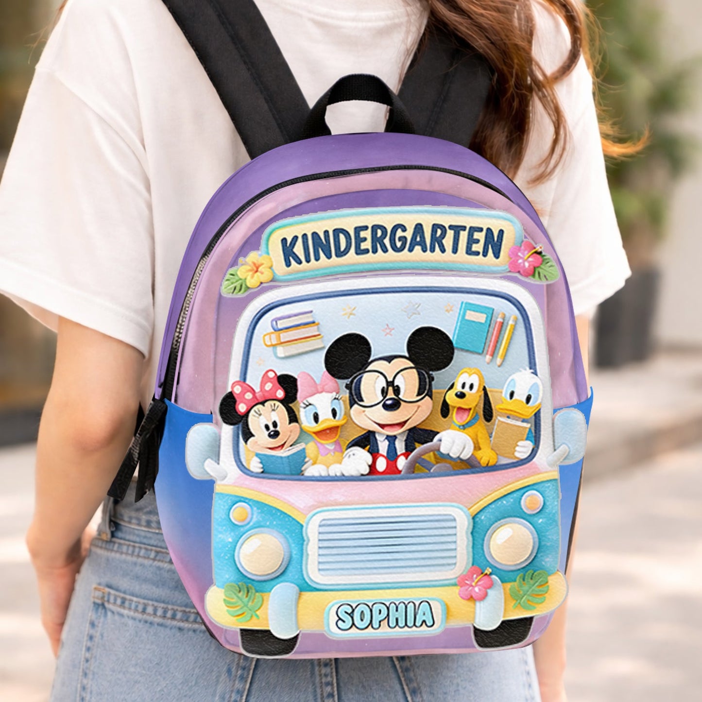 Back To School Gift - Personalized Kid Changeable Leather Patch Backpack