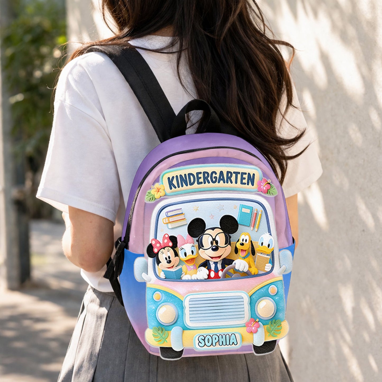 Back To School Gift - Personalized Kid Changeable Leather Patch Backpack
