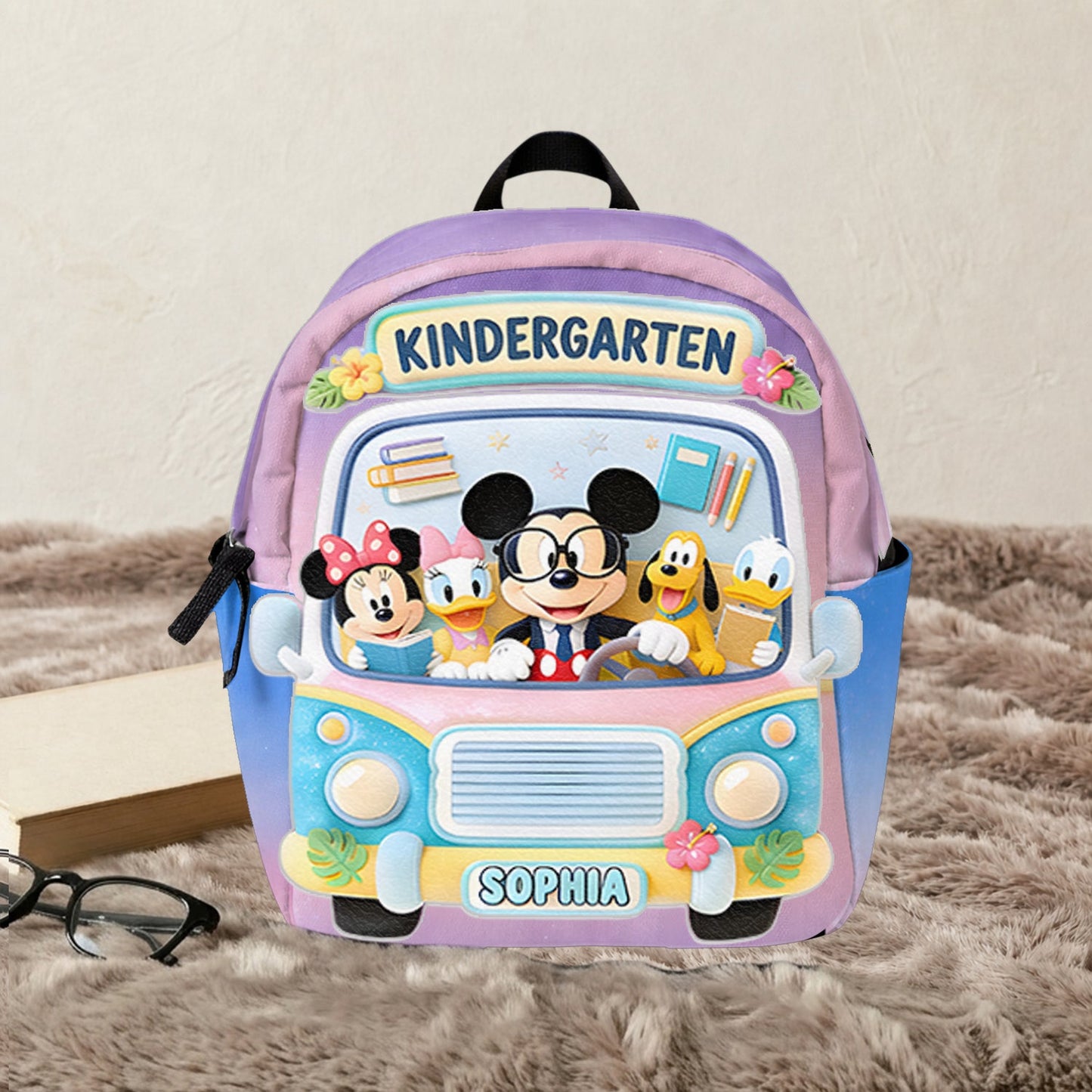 Back To School Gift - Personalized Kid Changeable Leather Patch Backpack