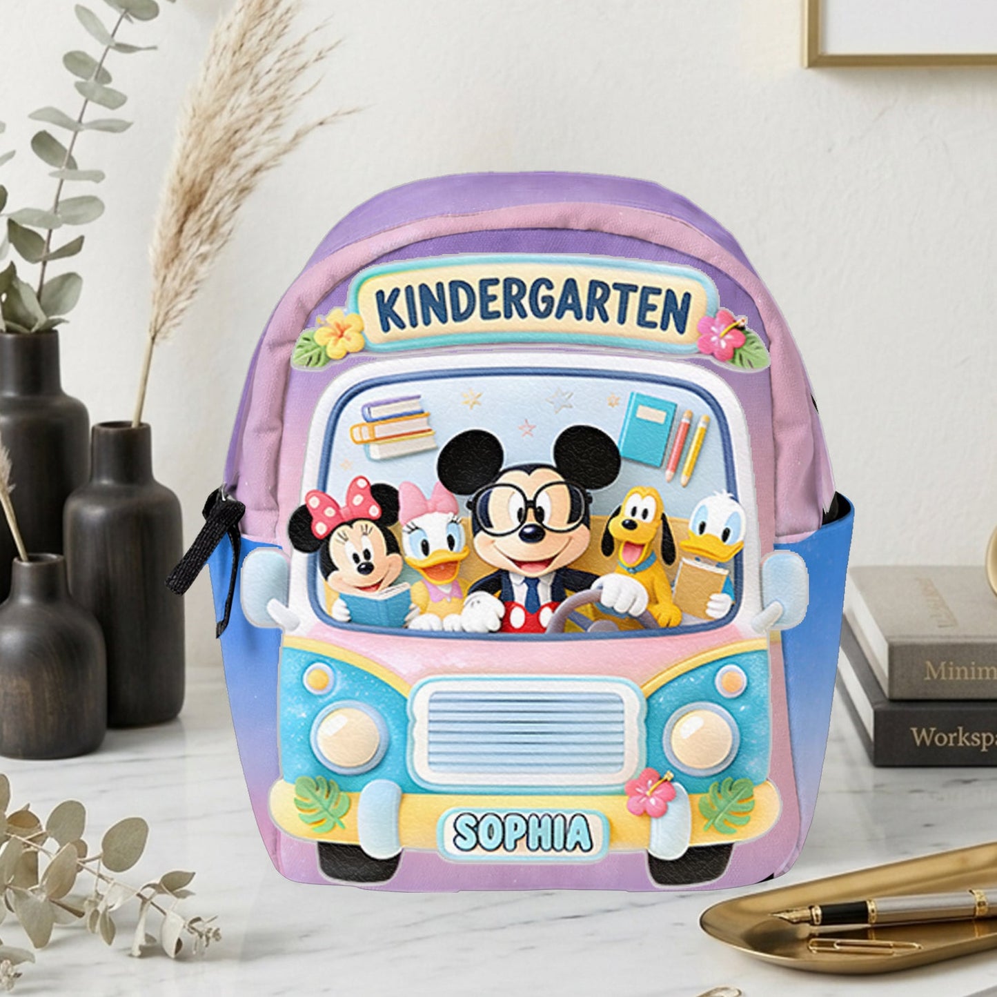 Back To School Gift - Personalized Kid Changeable Leather Patch Backpack