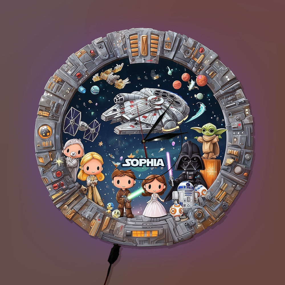 Galactic Timepiece - Personalized The Force LED Light Wall Clock