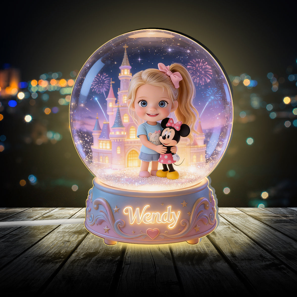 Custom Any Photo Magical Friends - Personalized Mouse Acrylic LED Night Light
