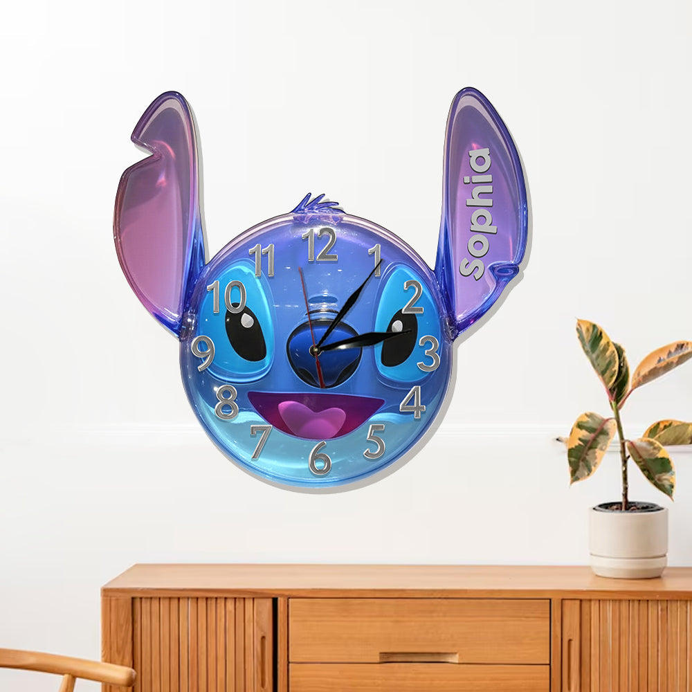 Whimsical Character - Personalized Ohana LED Light Wall Clock