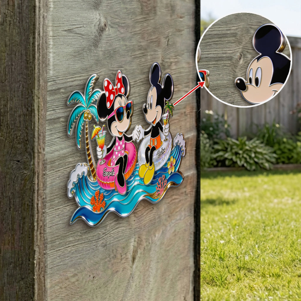 You, Me & The Poolside - Couple Gift - Personalized Mouse 3D Printed Cut Metal Sign