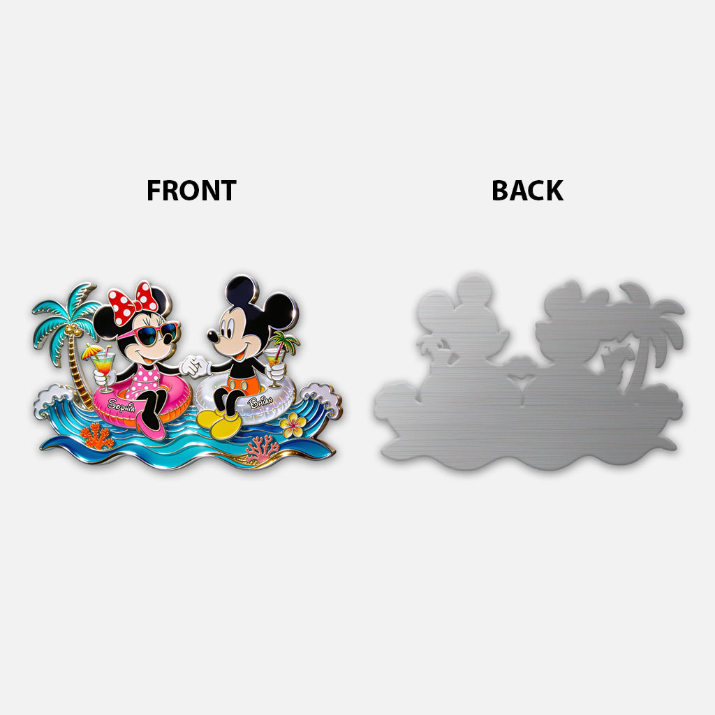 You, Me & The Poolside - Couple Gift - Personalized Mouse 3D Printed Cut Metal Sign