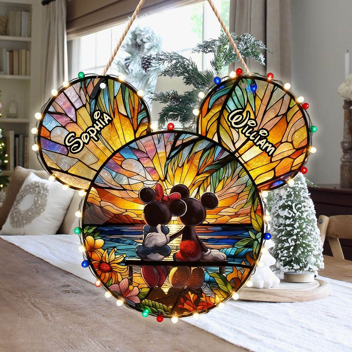 Glowing Romance Mouse Couple - Personalized Mouse LED Light Acrylic Sign