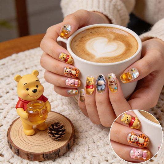 Honey Bear - Personalized Yellow Bear Press On Nails