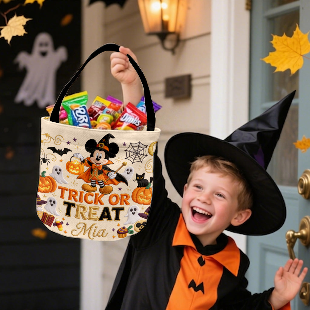 Trick Or Treat - Personalized Mouse Canvas Bucket Bag