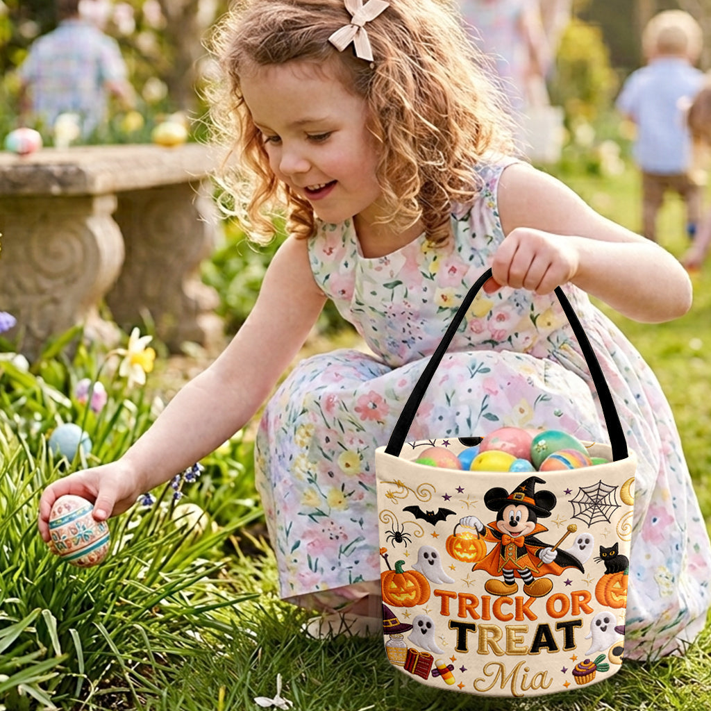 Trick Or Treat - Personalized Mouse Canvas Bucket Bag