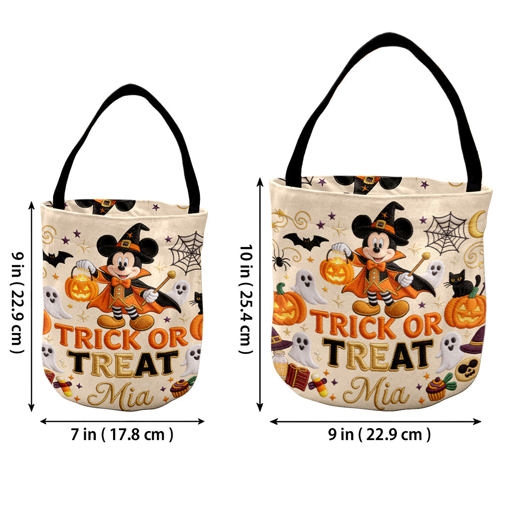 Trick Or Treat - Personalized Mouse Canvas Bucket Bag