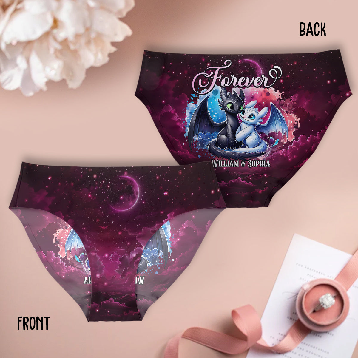 Dragon Couple - Personalized Couple Women Briefs & Men Boxer Briefs
