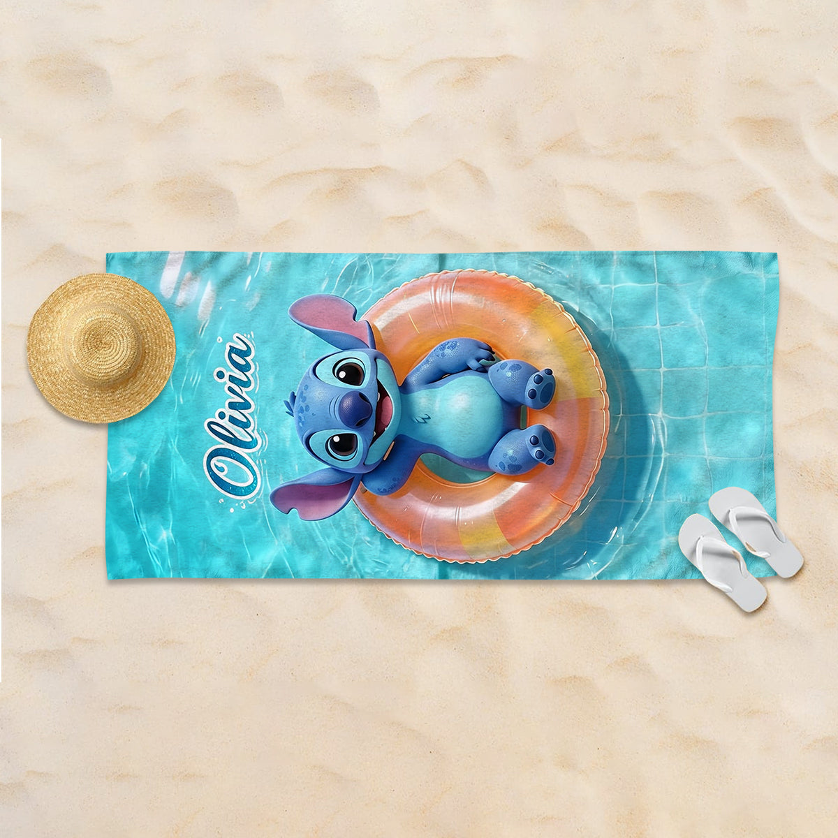 Cute Tropical Alien - Personalized Ohana Quick-dry Beach Towel/ Bath Towel