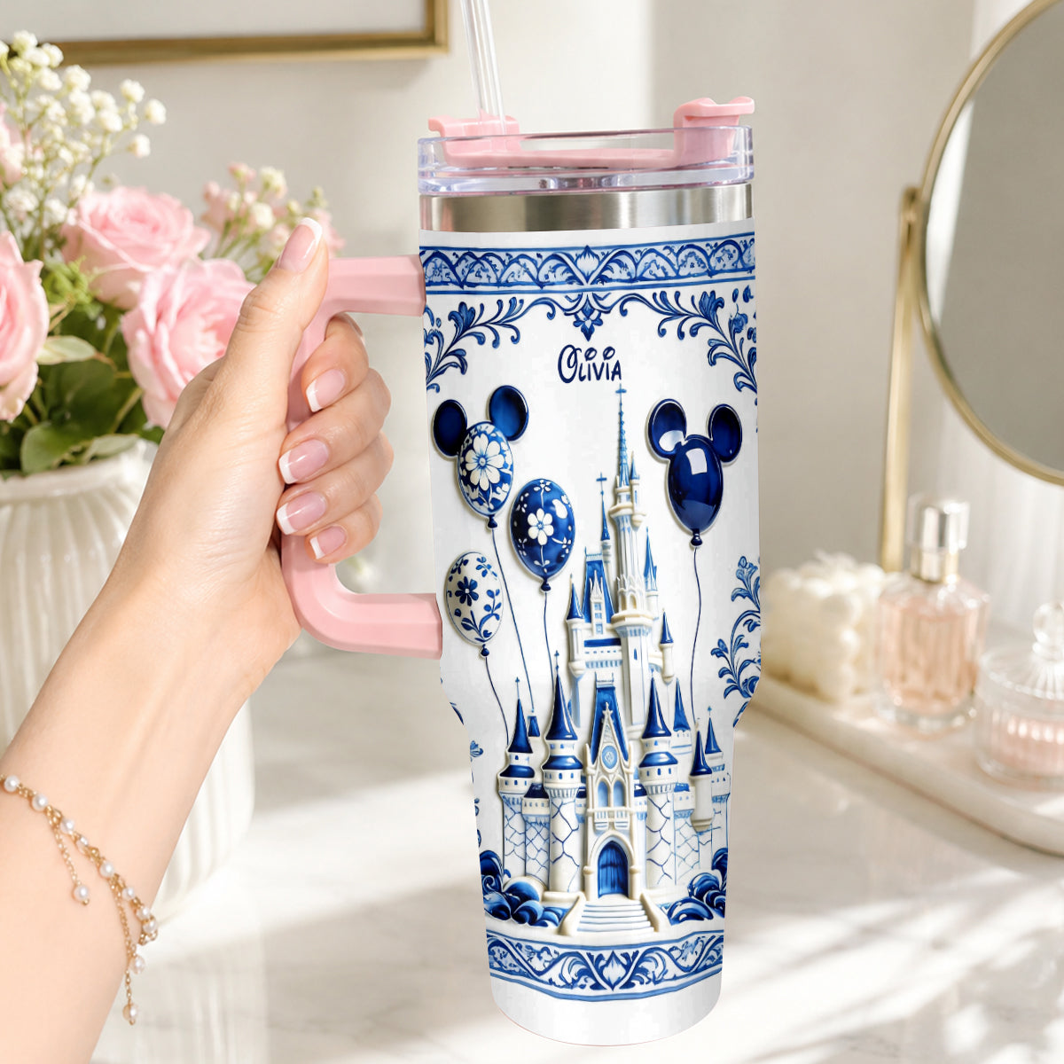 The Magical Castle - Personalized Dream Trip Tumbler With Plush Charm
