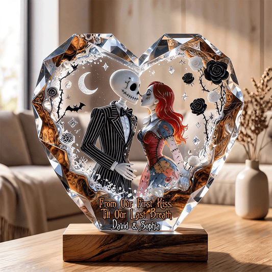 From Our First Kiss Till Our Last Breath - Personalized Nightmare Custom Shaped Acrylic Plaque