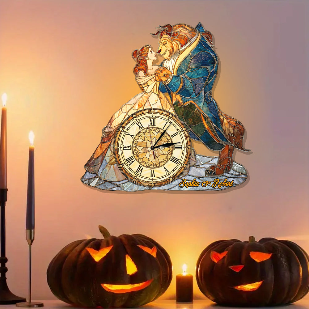 Tale As Old As Time - Personalized Couple LED Light Wall Clock