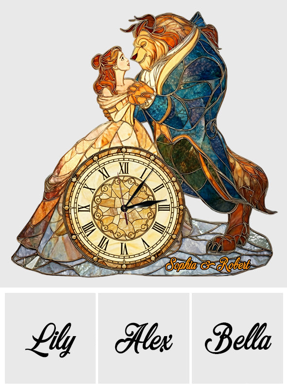 Tale As Old As Time - Personalized Couple LED Light Wall Clock