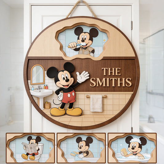 Mouse Ears Bathroom Decoration - Personalized Mouse Spinner Sign Custom Shape