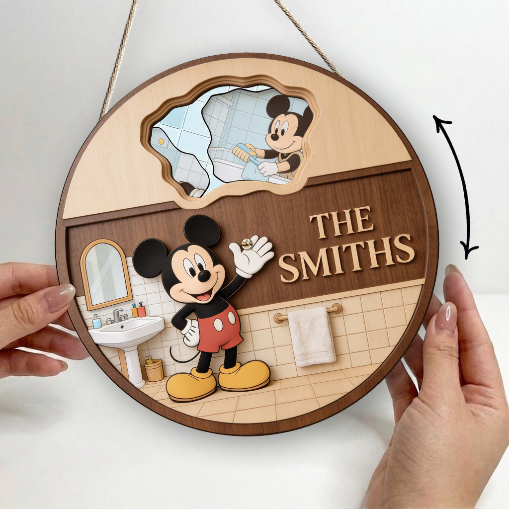 Mouse Ears Bathroom Decoration - Personalized Mouse Spinner Sign Custom Shape