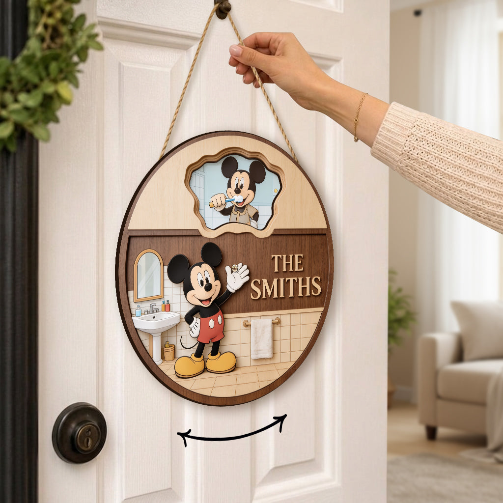 Mouse Ears Bathroom Decoration - Personalized Mouse Spinner Sign Custom Shape
