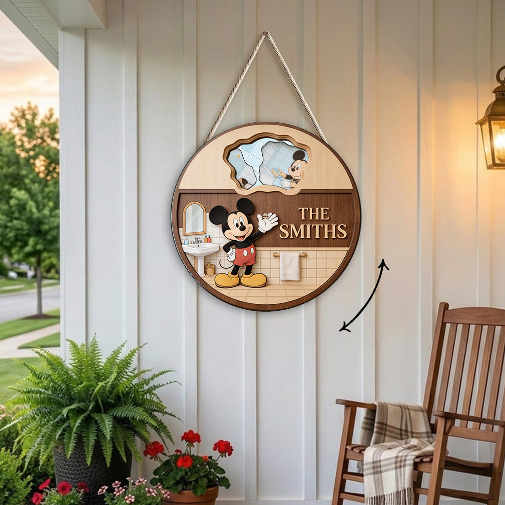 Mouse Ears Bathroom Decoration - Personalized Mouse Spinner Sign Custom Shape