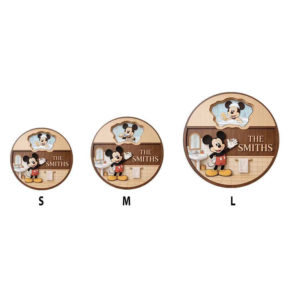 Mouse Ears Bathroom Decoration - Personalized Mouse Spinner Sign Custom Shape