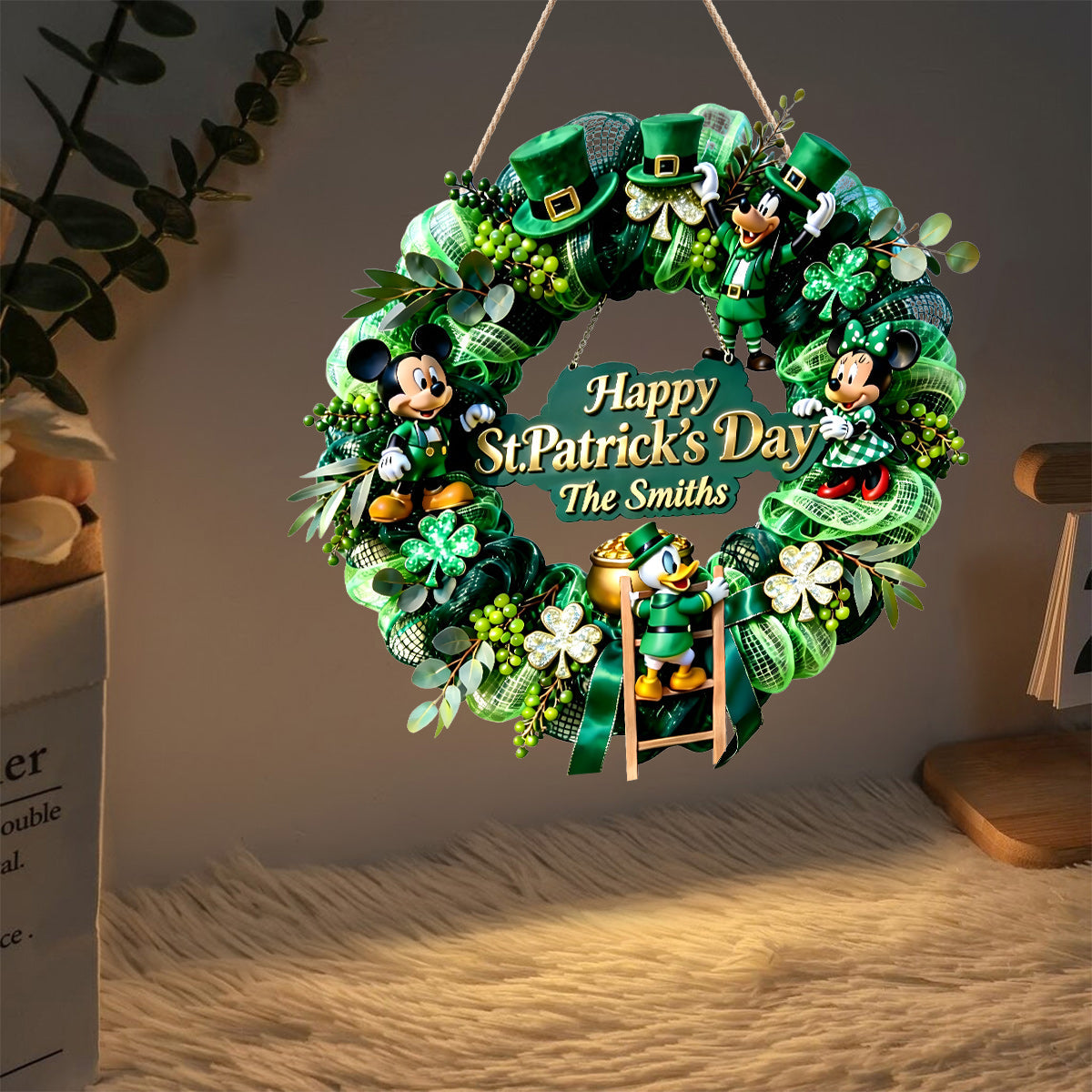 Cartoon Shamrock - Personalized Mouse LED Light Acrylic Sign