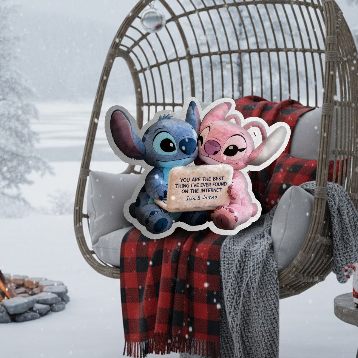 Best Thing I've Found On The Internet - Personalized Ohana Faux Fur Shaped Pillow