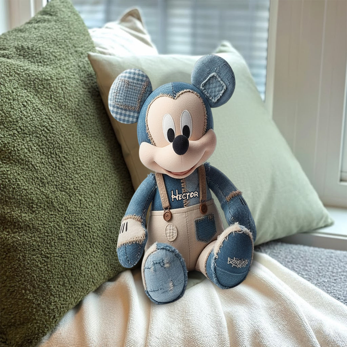 Cartoon Magical Mouse - Personalized Mouse Faux Fur Shaped Pillow