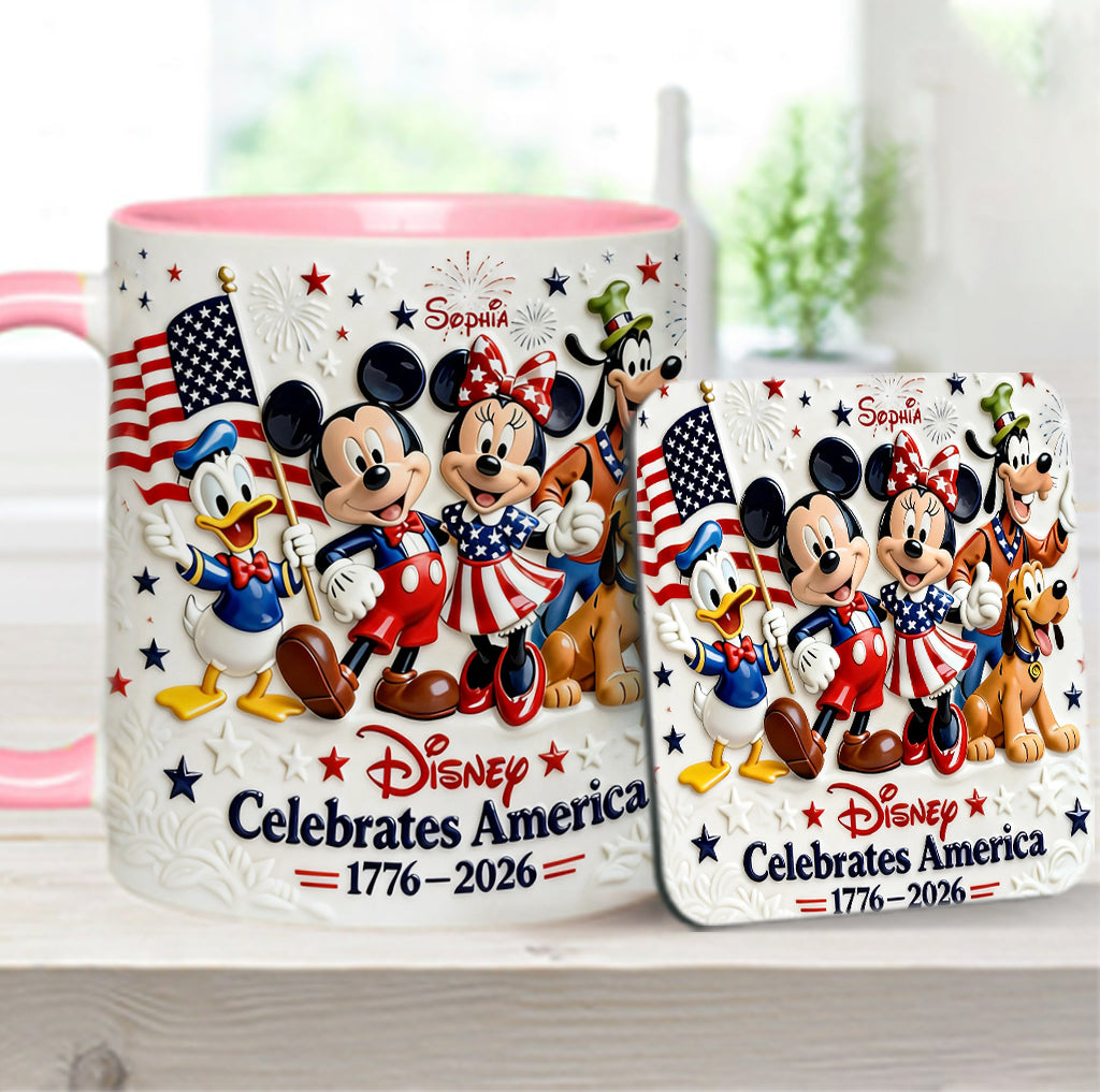 Celebrate USA’s 250th Anniversary - Personalized Mouse Accent Mug & Coaster